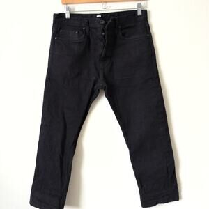 Unbranded Brand Selvedge Jeans Black 32x26 Raw Denim Tapered Button Fly Stiff